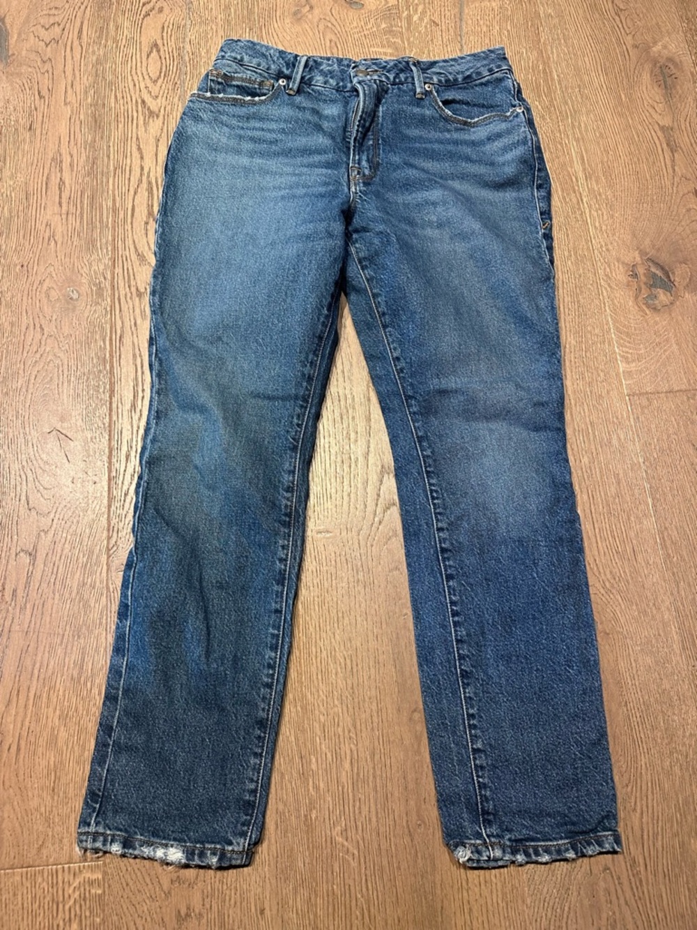 Good American women’s Straight Leg Blue Denim Jeans